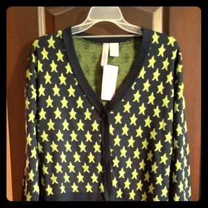 Navy and Green Star Cardigan